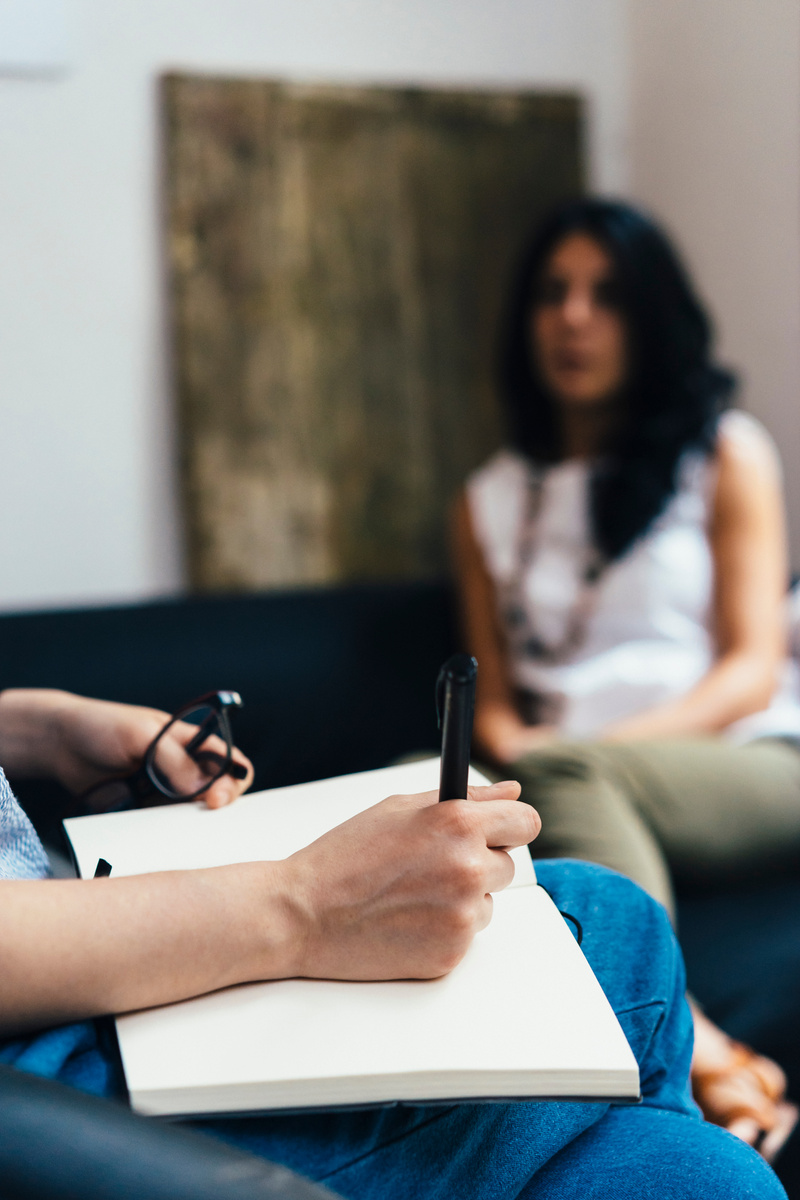 Woman during a psychotherapy session